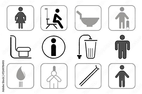 Wc Symbole Signs Icons Sanit R Piktogramm Stock Vector Adobe Stock