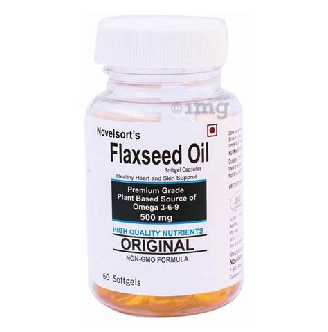 Novelsort S Flaxseed Oil 500mg Softgel Capsules Buy Bottle Of 60 0 Soft Gelatin Capsules At