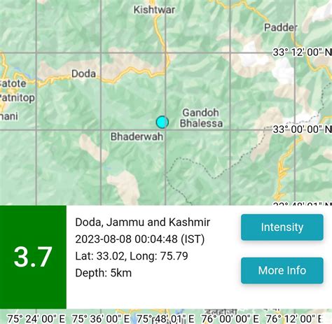 Chenab Valley Shudders As 3 7 Magnitude Earthquake Strikes Near