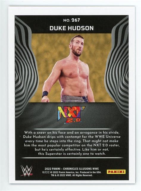 Duke Hudson Panini Chronicles Illusions Wwe Rookie Rc Red Parallel