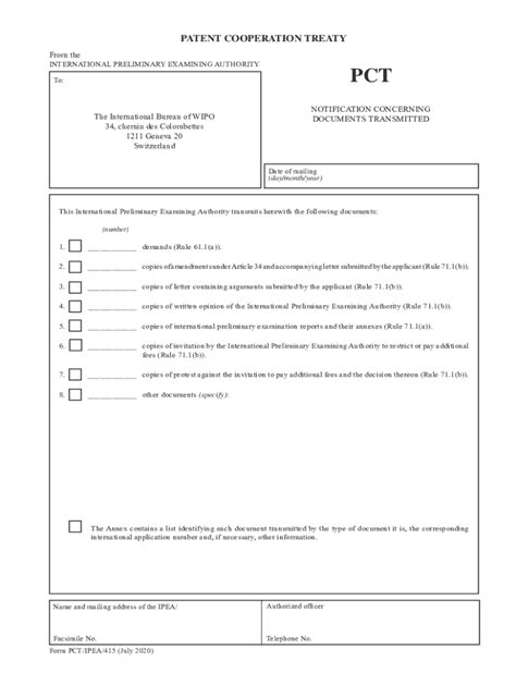 Fillable Online Form PCT IB 368 WIPO Fax Email Print PdfFiller