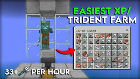 Simple Trident Xp Farm In Minecraft Bedrock Mcpe Windows Xbox