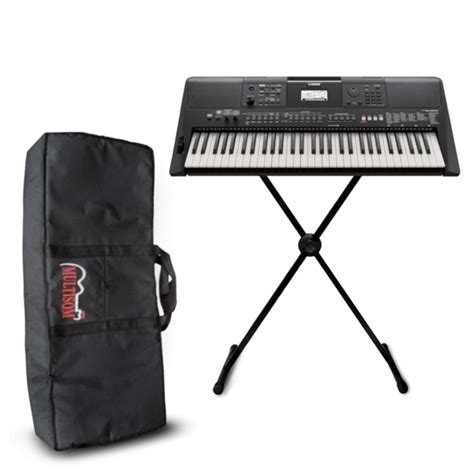 Teclado Yamaha PSR E463 Suporte E Bag Preto Bivolt Schumann