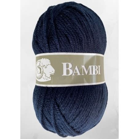 Bambi 11 Pelote Bleu Marine Foncé Pelote de fil à tricoter en fibres