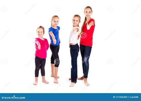 Group Of Happy Kids With Thumbs Up Stock Photo Image Of Looking Girl