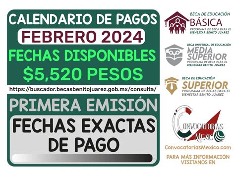 ≫ Así Queda El Calendario De Pagos Para Febrero Para La Beca Benito