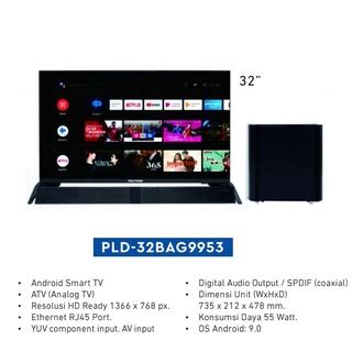 Jual TV 32 Inch 43 Inch Android Polytron Cinemax Soundbar LED TV PLD