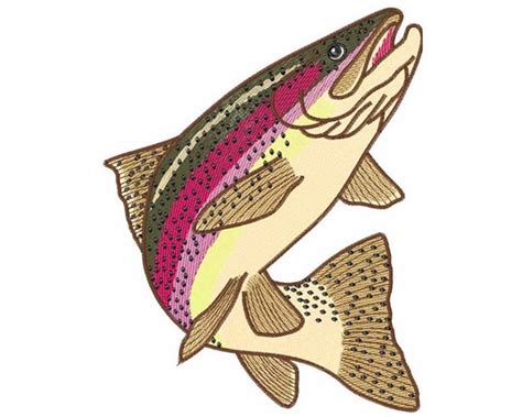 Rainbow Trout Machine Embroidery Design Etsy