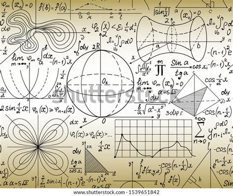 Scientific Math Vector Seamless Pattern Handwritten Stock Vector