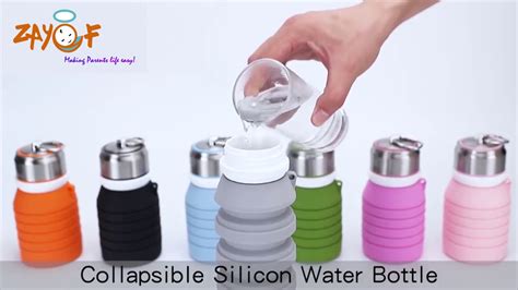 SPORT SILICONE PORTABLE FOLDABLE WATER BOTTLE YouTube