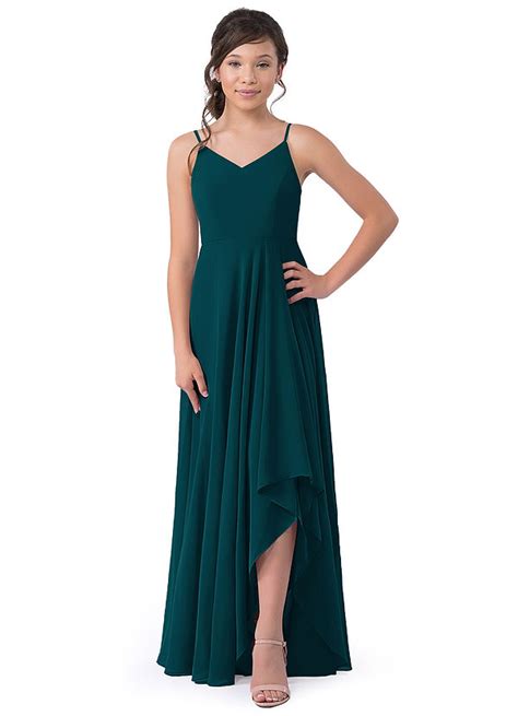 Pine Azazie Collette JBD Junior Bridesmaid Dresses Azazie