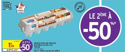 Offre Oeufs Frais De Poules élevées Au Sol X12 Volaé chez Intermarche Hyper