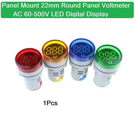 Mm Round Panel Voltmeter Ac V Led Digital Display