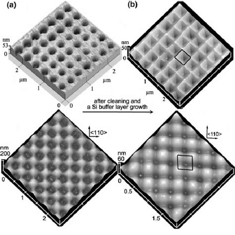 Afm Images Of Two Different Patterned Si Substrates Just After