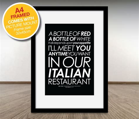 Billy Joel Scenes From An Italian Restaurant framed LYRICS | Etsy