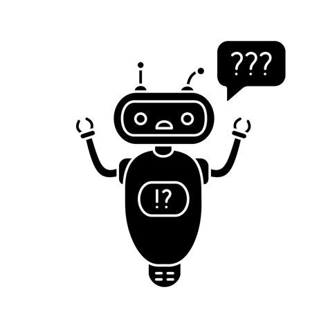 Help Chatbot Glyph Icon Silhouette Symbol FAQ Chat Bewildered