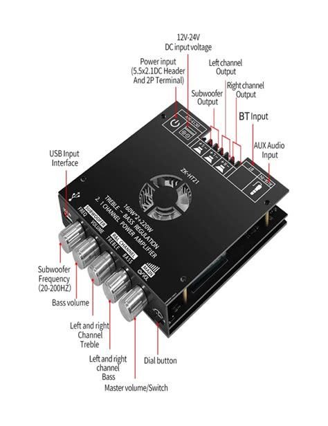 M Dulo Amplificador Digital Bluetooth Zk Ht Canales Tda E