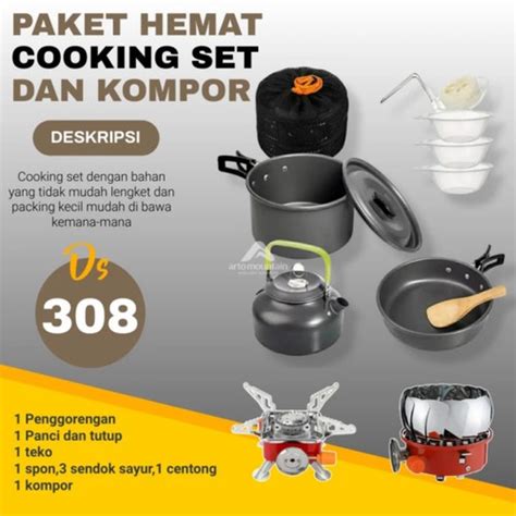 Jual Paket Hemat Cooking Set Nesting Ds Kompor Camping Outdoor