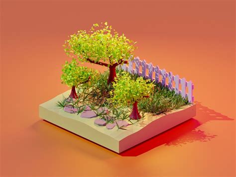 Garden 3D model - Blender 3D by Jayaprakash Y on Dribbble