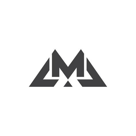 Letter M Linked Triangle Geometric Line Simple Logo Vector 25100560