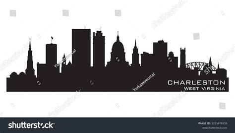 Charleston West Virginia City Skyline Detailed Stock Vector (Royalty ...