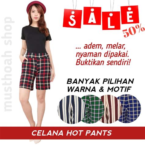 Jual G Celana Hot Pants Pendek Santai Kulot Hot Pant Pendek Wafel Hotpant Cewek Wanita