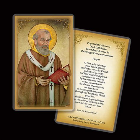 Pope St Callistus I Holy Card Portraits Of Saints