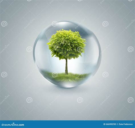 Descenso Del Agua Con El árbol Dentro Stock de ilustración