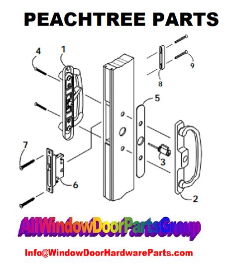 Sliding Patio Door Replacement Handle Sets Peachtree All Window Door Parts Group