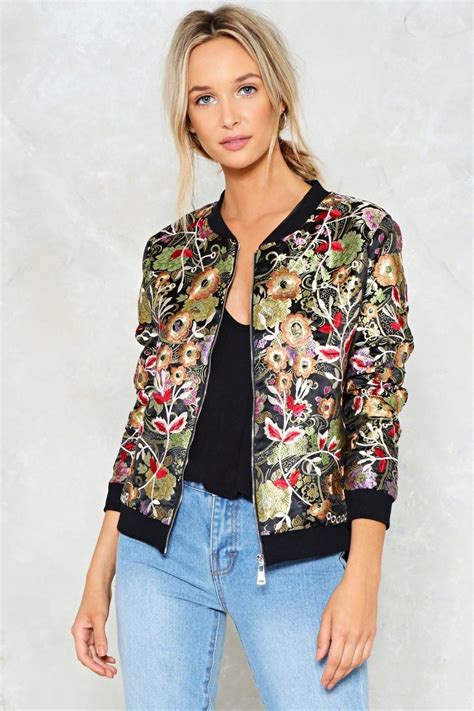 Elegant And Stylish Floral Bomber Jacket Flight Jacket Bomber Jacket