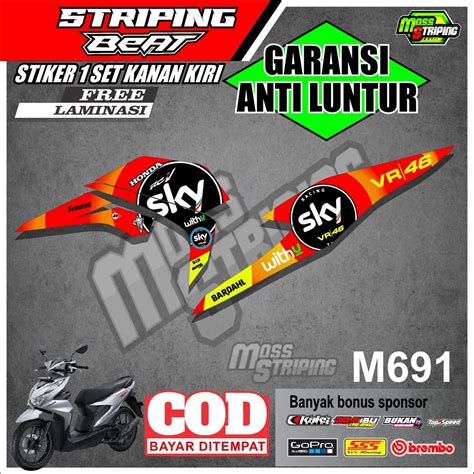 Jual Stiker Motor Striping Beat New Deluxe Kode M