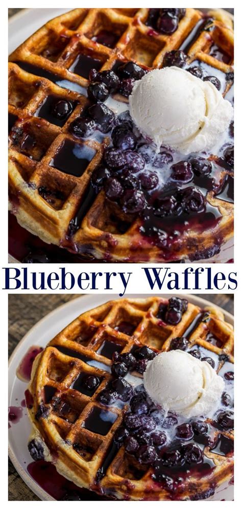 Greek Yogurt Blueberry Waffles With Fresh Blueberry Sauce Baker By