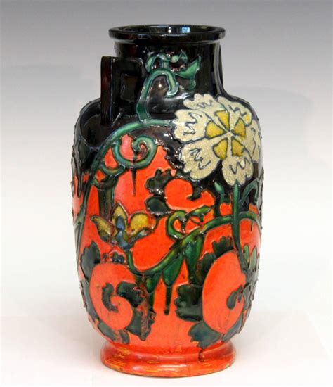 Awaji Pottery Japanese Art Deco Pottery Vase For Sale At Stdibs