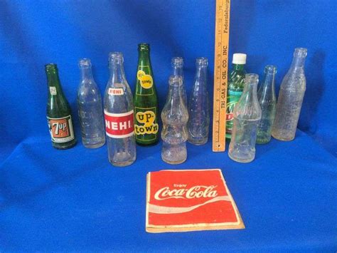 10 Vintage Glass Soda Bottles Delaware Auction Center