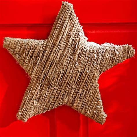 Twine Star Decoration Wrap Jute Around A Frame Made From Wooden Shims