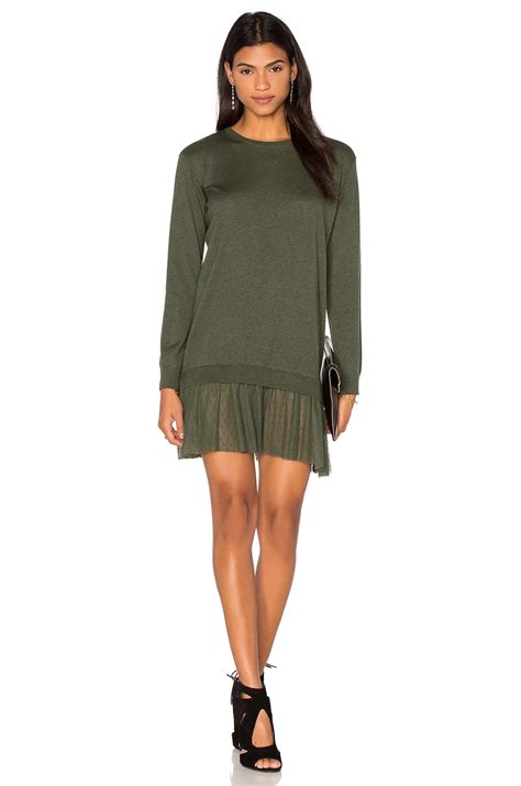 Red Valentino Drop Waist Sweater Dress In Sage Revolve