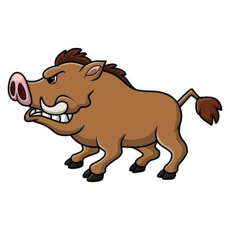 Cute Warthog Cartoon On White Background 35394861 Vector Art At Vecteezy