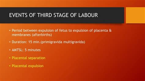 Complications Of Third Stage Of Labour PPT