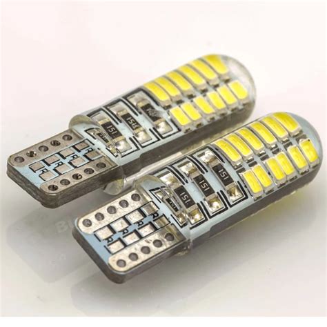 50Pcs T10 W5W Silica Gel 194 168 3014 24 SMD LED Car Auto Side Flashing