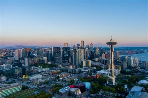 Downtown Seattle Washington Skyline In June Of Stock Photo