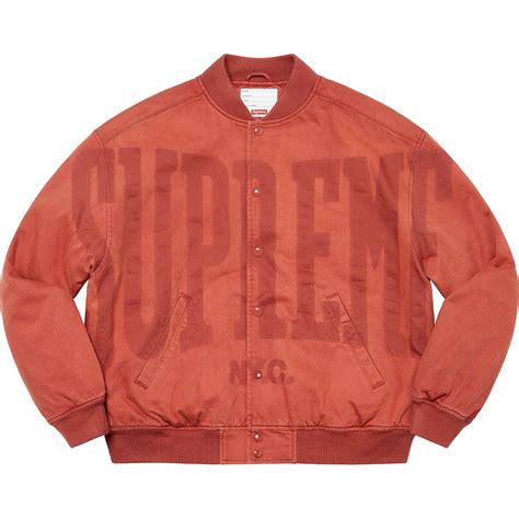 Washed Knockout Denim Varsity Jacket Spring Summer Supreme