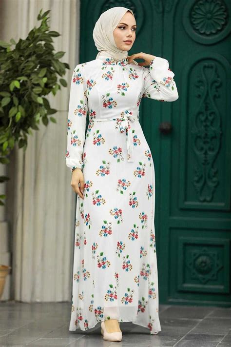 Ecru Modest Dress E Neva Style