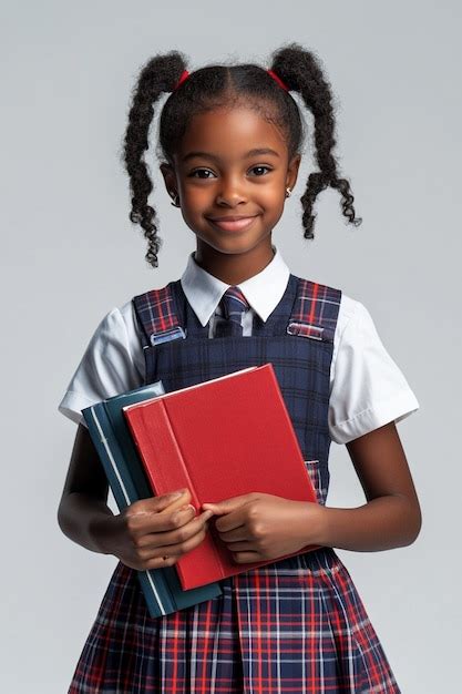 A Girl Holding A Red Book With The Word Quot On It Quot Premium Ai