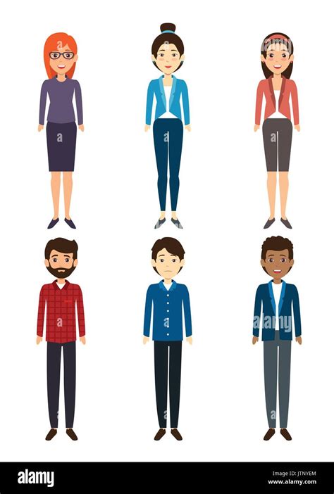 Diversity People Icon Set Vector Illustration Graphic Design Stock