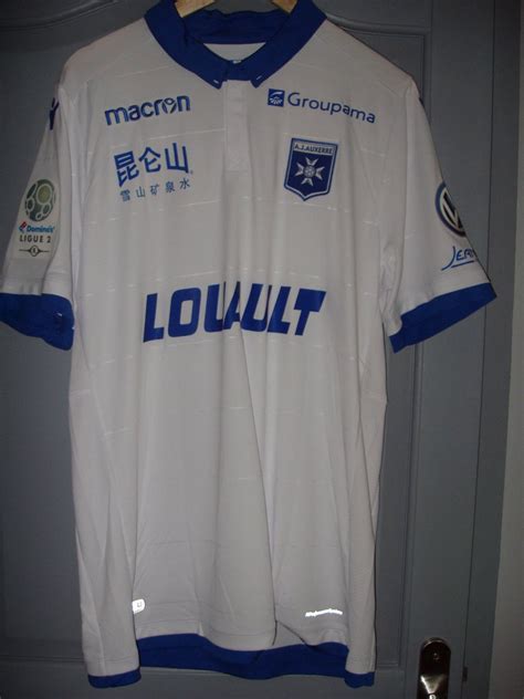 Auxerre Home Football Shirt Sponsored By Louault