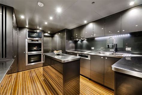 Mega Yachts Interior Kitchen Zenith Superyacht Galley 40m Catamaran