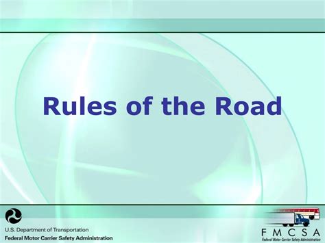 Ppt Rules Of The Road Powerpoint Presentation Free Download Id9194971