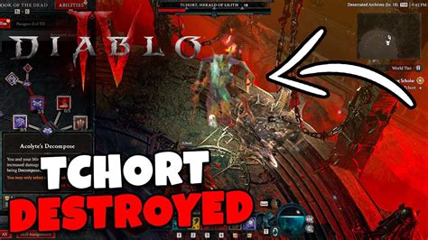 HOW TO DEFEAT TCHORT AS NECROMANCER DIABLO 4 Ep 6 YouTube