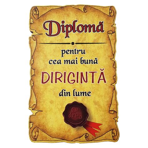 Magnet Diploma Pentru Cea Mai Buna Diriginta Din Lume Lemn Alexer