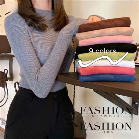 Jual Atasan Wanita Lengan Panjang Wanita Turtleneck Knit Rib Vivi